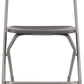 BTExpert Gray Plastic Folding Chair, Steel Frame, High Capacity, Lightweight Office, Wedding, Party, Picnic, Kitchen, Dining, Church, School - Set of 50