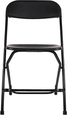 BTExpert Black Plastic Folding Chair Steel Frame Commercial High Capacity Event Chair lightweight Set for Office Wedding Party Picnic Kitchen Dining Church School