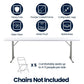 BTExpert 8-Foot 96" long White Portable Plastic Folding Table, indoor, outdoor lightweight Table