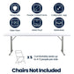 BTExpert 8-Foot 96" long White Plastic Folding Table 18" Wide 29" High indoor outdoor lightweight - Set of 2
