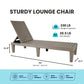 BTExpert Foldable Patio Chaise Outdoor Sun bed Adjustable Backrest for Pool Beach Deck Light Brown