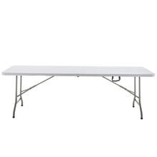 BTExpert 8-Foot - 96" long White Plastic Folding Table Portable 30" Wide , 29" High, Indoor Outdoor Events Banquet Dining Party Patio Set of 5