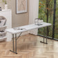 BTExpert 6-Foot - 72" long White Plastic FoldingTable Portable 18" Wide, 29" High, indoor outdoor lightweight - Set of 10
