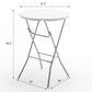 BTExpert White 32" Round 43" Bar Height Granite Folding Commercial Portable - Set of 10