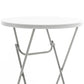 BTExpert 32" 2.6-Foot Round 43" Bar Height White Folding Table - In Store Only