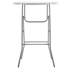 32" 2.6-Foot Round 43" Bar Height White Folding Table - In Store Only