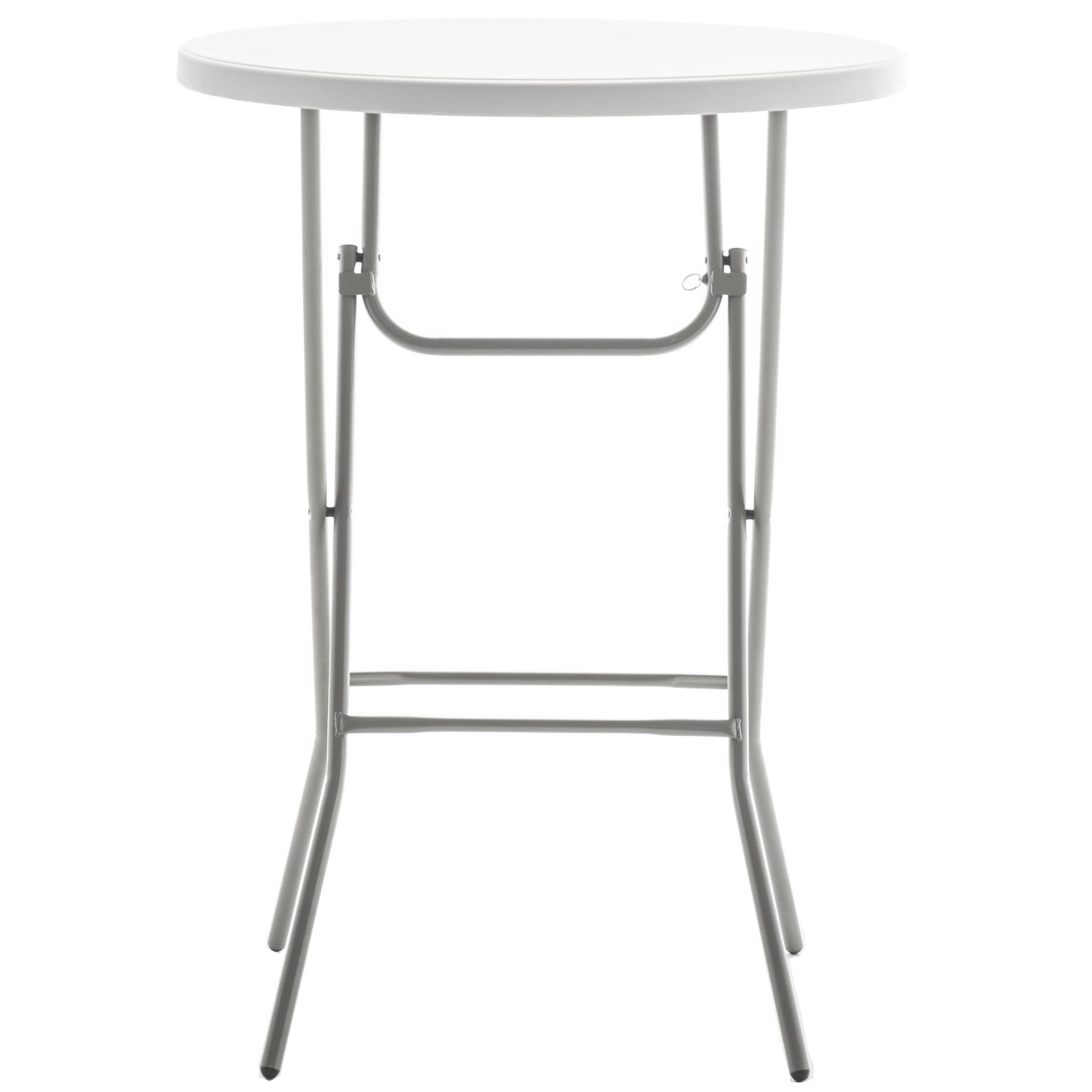 BTExpert 32" 2.6-Foot Round 43" Bar Height White Folding Table - In Store Only