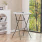 BTExpert 32" 2.6-Foot Round 43" Bar Height White Folding Table - In Store Only