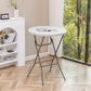 BTExpert 32" 2.6-Foot Round 43" Bar Height White Folding Table - In Store Only