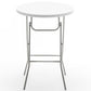 BTExpert 32" 2.6-Foot Round 43" Bar Height White Folding Table - In Store Only