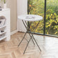 BTExpert 32" 2.6-Foot Round 43" Bar Height White Folding Table - In Store Only