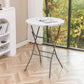 BTExpert 32" 2.6-Foot Round 43" Bar Height White Folding Table - In Store Only