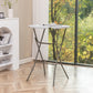 BTExpert 32" 2.6-Foot Round 43" Bar Height White Folding Table - In Store Only