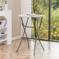 BTExpert 32" 2.6-Foot Round 43" Bar Height White Folding Table - In Store Only
