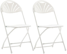 White Plastic Folding Chair Fan Back- In Store Only