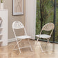 BTExpert Folding Card Plastic Table Chair Set, 24" Round Granite White, nights gatherings party home indoor outdoor 3 Piece