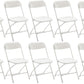 BTExpert White Plastic Folding Chair Steel Frame High Capacity  lightweight Set for  Kitchen Dining Church School - Set of 20