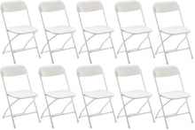 BTExpert White Plastic Folding Chair Steel Frame Commercial High Capacity Event Chair lightweight Set for Office Wedding Party Picnic Kitchen Dining Church School Set of 20