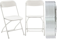 BTExpert White Plastic Folding Chair Steel Frame Commercial High Capacity Event Chair lightweight Set for Office Wedding Party Picnic Kitchen Dining Church School Set of 20