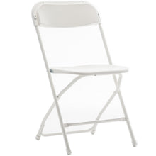 100 White Plastic Folding Chairs Steel Frame Commercial High-Capacity Event lightweight for Office Wedding Party Picnic Kitchen Dining School Set of 100