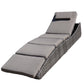 Foldable Outdoor Chaise Lounge Chair Wicker Rattan Sun Bed Patio Reclining Lounger Adjustable Backrest Pillow - Brown - Set of 2