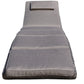 Foldable Outdoor Chaise Lounge Chair Wicker Rattan Sun Bed Patio Reclining Lounger Adjustable Backrest Pillow - Brown - Set of 2