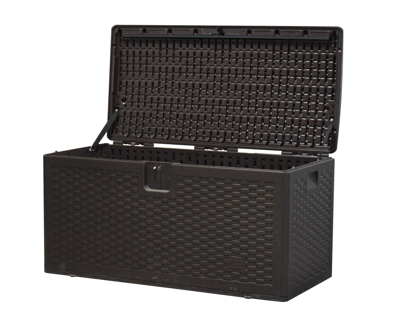 BTEXPERT 99 Gallon Resin Deck Box, Outdoor Storage Container for Patio Furniture Garden Tools Cushions Waterproof Lockable Metal Support Rods UV Resistant