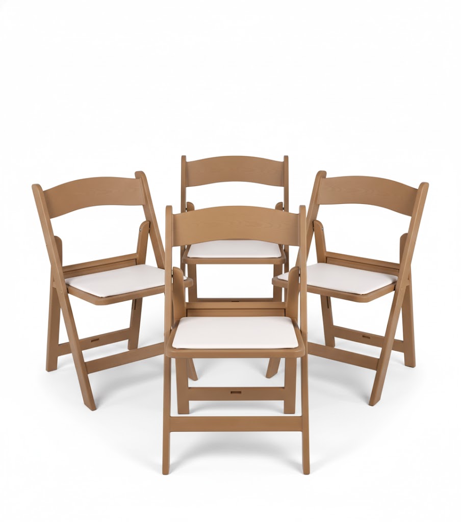 BTEXPERT SET of 4 Resin Folding Chair Vinyl Padded Seat Indoor Outdoor Lightweight Set for Home Event Party Picnic Kitchen Dining Church School Weddings- Natural