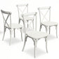 BTEXPERT Resin Indoor Outdoor Dining Chairs Set of 4   Stackable Patio Farmhouse Chairs with X-Back, Heavy-Duty Waterproof Distressed  Kitchen Dining Chairs, 400 lb Capacity,  Weathered Whitewashed