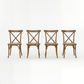 BTEXPERT Resin Outdoor Dining Chairs Set of 4 – Stackable Patio Farmhouse Chairs with X-Back, Heavy-Duty Waterproof Indoor & Outdoor Kitchen Dining Chairs, 400 lb Capacity, Chestnut Brown