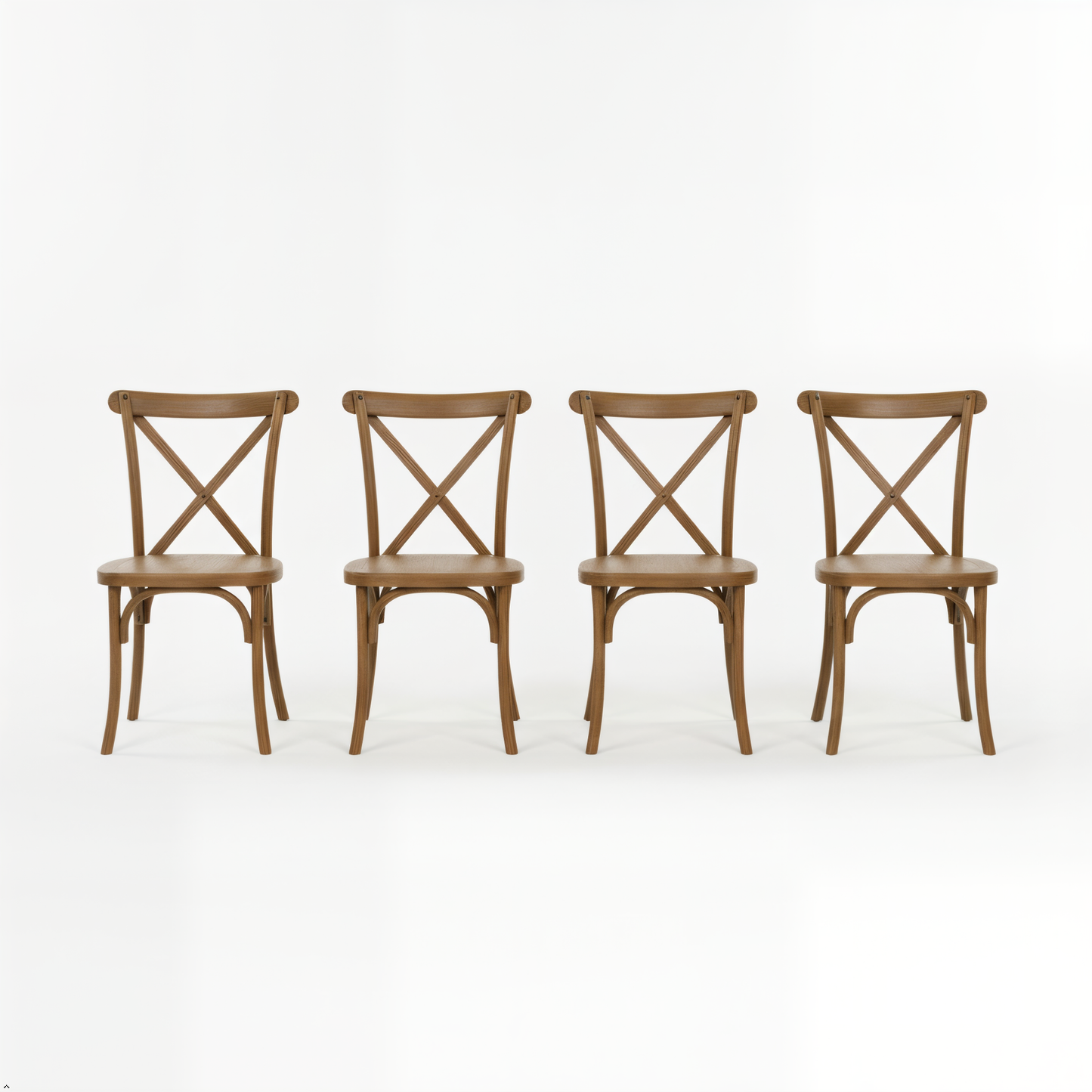 BTEXPERT Resin Outdoor Dining Chairs Set of 4 – Stackable Patio Farmhouse Chairs with X-Back, Heavy-Duty Waterproof Indoor & Outdoor Kitchen Dining Chairs, 400 lb Capacity, Chestnut Brown