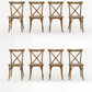BTEXPERT Resin Outdoor Dining Chairs Set of 8  Stackable Patio Farmhouse Chairs with Cross Back,   Waterproof Indoor & Outdoor Kitchen Dining Chairs Brown