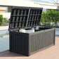 BTEXPERT 150 Gallon Large Resin Outdoor Deck Box for Patio Furniture Cushions Garden Tools Waterproof Lockable Stainless Steel Metal insert rod