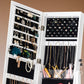 BTEXPERT Mirror Jewelry Cabinet Standing, Large Storage Jewelry Armoire, Full-Length  Mirror with Jewelry Storage, 12 LED Lockable Standing Jewelry Organizer White