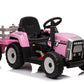 Btexpert Ride on Tractor with Detachable Trailer, 12 V Pink Tractor Toy for Kids 3+