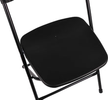BTExpert Black Plastic Folding Chair Steel Frame Commercial High Capacity Event Chair lightweight Set for Office Wedding Party Picnic Kitchen Dining Church School Set of 50