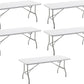 BTExpert 6ft Fold-in-Half Folding Utility Table 72"x29.5", Lightweight, Portable with Carrying Handle for Indoor Outdoor - Set of 5