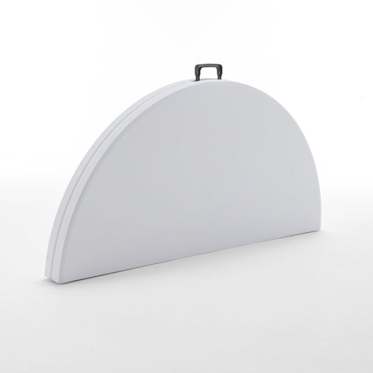 BTEXPERT White 5 Ft 60inch Round Plastic Folding Table Commercial Portable Indoor Outdoor Accessory For Patio Backyard Dining Wedding Party Events Home Kitchen