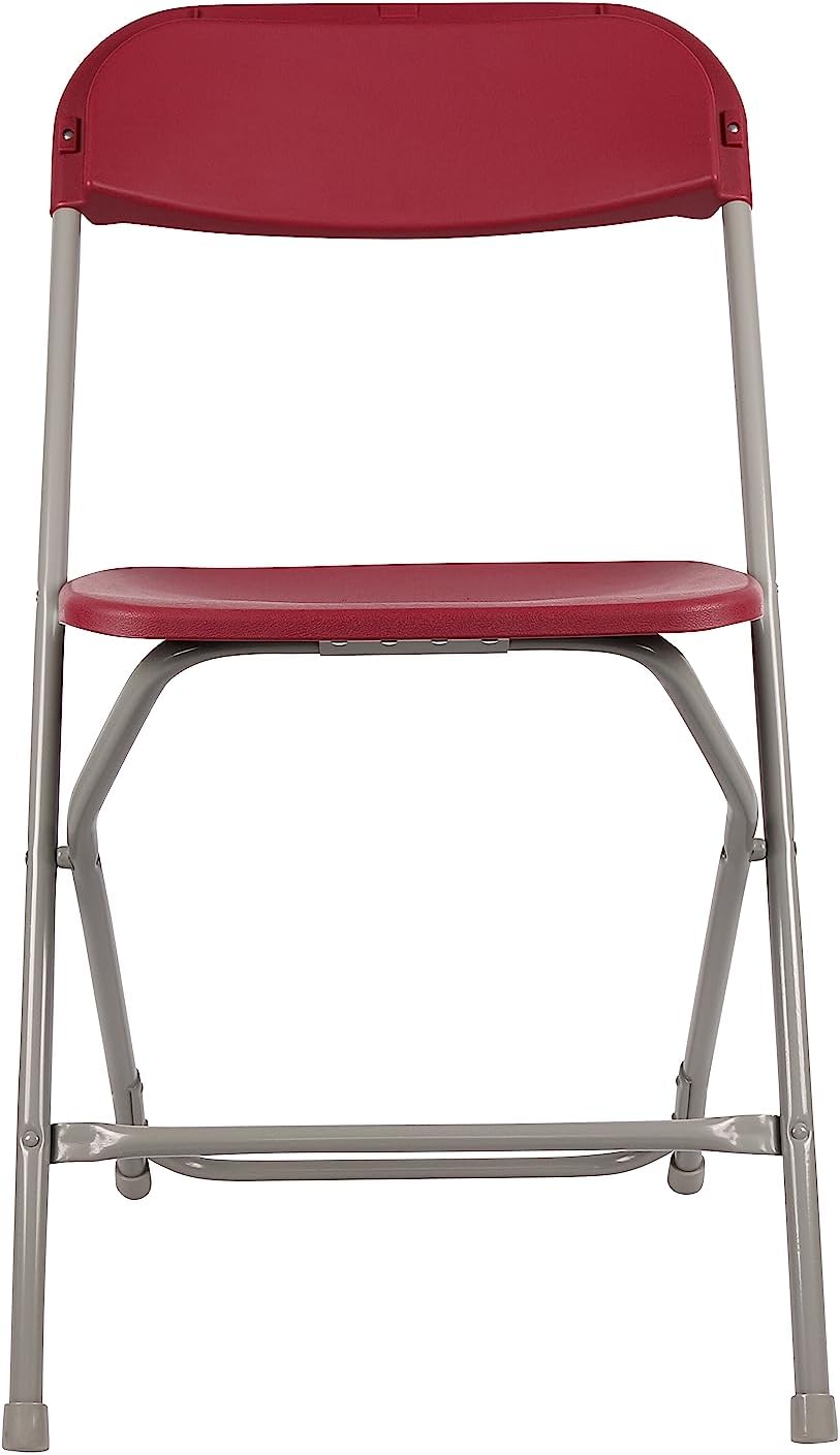 BTExpert Red Plastic Folding Chair Steel Frame Commercial High Capacity Event Chair lightweight Set for Office Wedding Party Picnic Kitchen Dining Church School