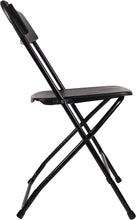 BTExpert Black Plastic Folding Chair Steel Frame Commercial High Capacity Event Chair lightweight Set for Office Wedding Party Picnic Kitchen Dining Church School Set of 10