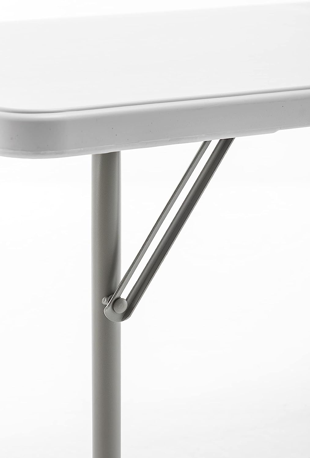 BTExpert 4ft Fold-in-Half Utility Table, Lightweight, Height Adjustable, Indoor/Outdoor, Easy to Clean – White