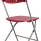 BTExpert Red Plastic Folding Chair Steel Frame Event Chair lightweight Wedding Party - Set of 8