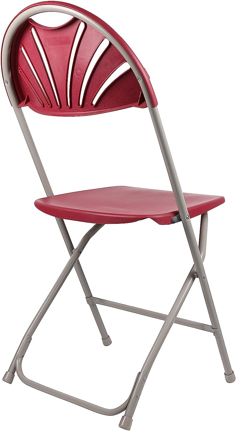 BTExpert Red Plastic Folding Chair Steel Frame Commercial Chair lightweight Wedding Party - Set of 4