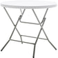 BTEXPERT Folding Card Portable, 32" Round Plastic Table 2 Adult Chairs for Board Games Nights Gatherings Party Home Indoor Outdoor Lightweight, 3 Piece Set, White & Granite White