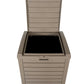 BTExpert 31-Gallon Outdoor Trash Can – Waterproof Resin, Double Lid, Drip Tray, Hidden Bin for Patio, Kitchen, Backyard, Deck, Gray