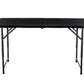 BTExpert Fold-in-Half Folding Utility Table 4 Feet Lightweight Height Adjustable Portable Carrying Handle Indoor Outdoor, Picnic Camping Office Home Party Convenient Easy to Clean Store & Care Black