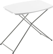 BTExpert Personal Folding Utility Table 2.5ft 29" x 19" Lightweight Adjustable Height Portable Carrying Handle Indoor Outdoor Picnic Camping Office Home Party Easy to Clean Store Care White Set of 5
