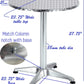 BTExpert 27.5" Round Restaurant Table Stainless Steel with 4 Brown Rattan Stack Chairs, Indoor Outdoor Commercial Lightweight