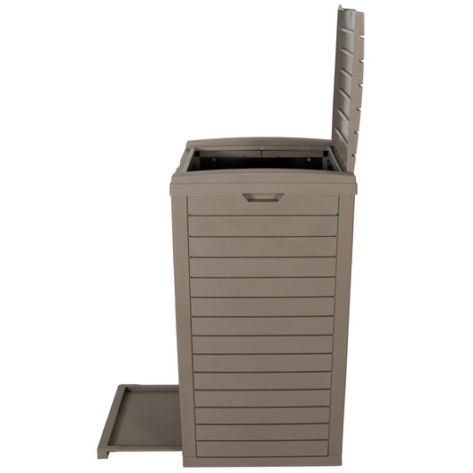 BTExpert 62 Gallon Outdoor Garbage Trash Can, Waterproof Resin Double Lid Drip Tray