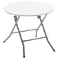 BTEXPERT 24 Round Plastic Table 2 Adult Chairs for Board Games Nights Gatherings Outdoor Lightweight, 3 Piece Set